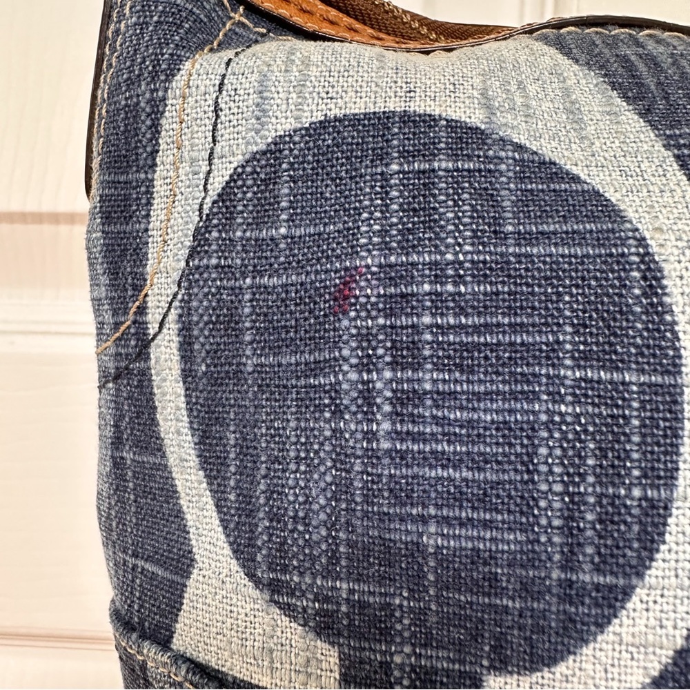 Coach - Signature Tonal Denim Hobo Shoulder Bag Brown Leather Trim - Picture 12 of 12